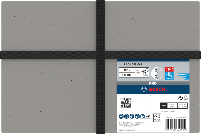Hoja de demolición de metal grueso Bosch PRO S1130CF 100 uds.